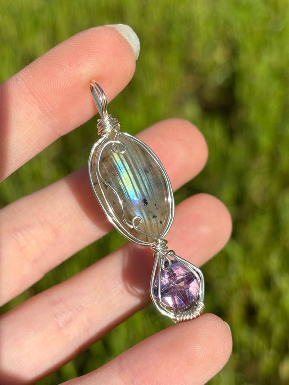 Labadorite and topaz fancy stack